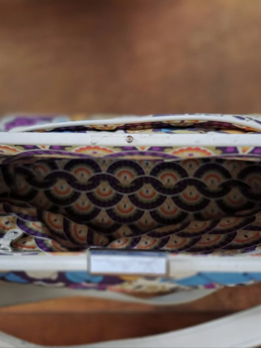 Vera Bradley Purple Multi-Color Quilted Floral Frame Satchel
